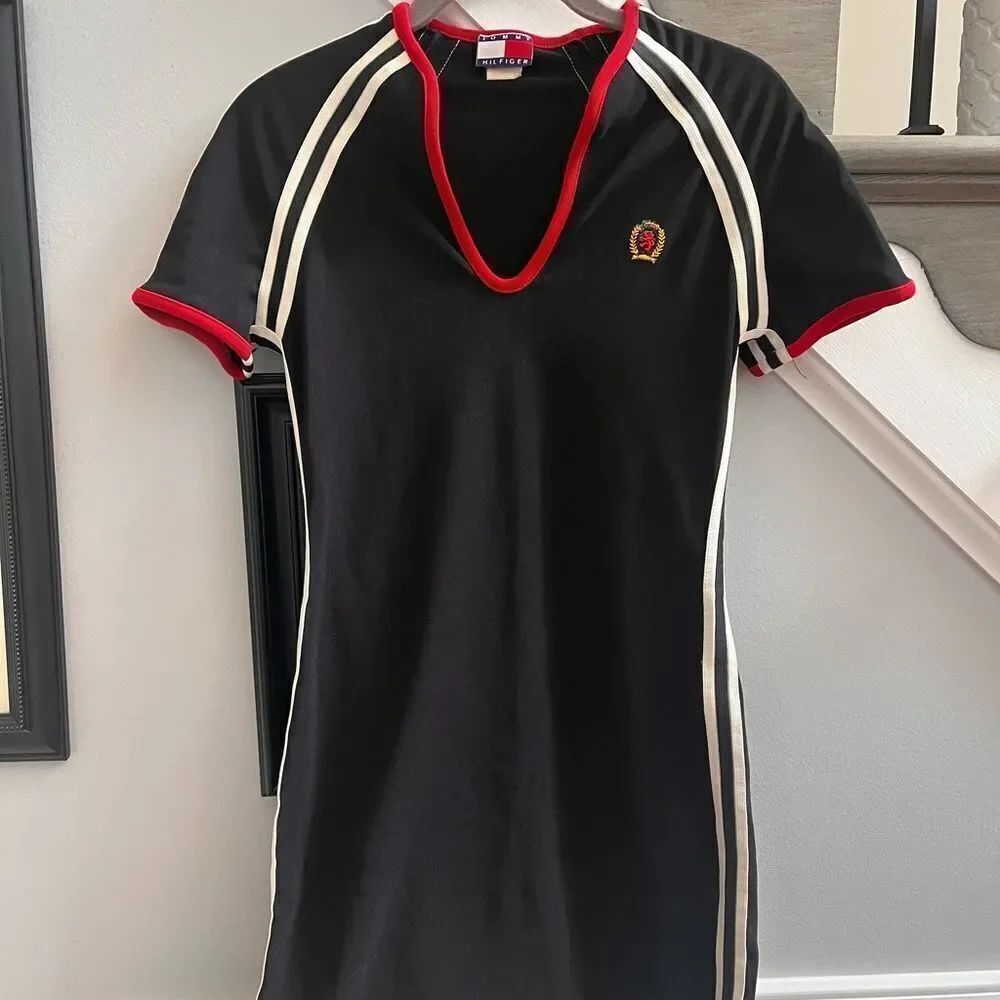 Vintage Tommy Hilfiger Black Athletic Dress sz S EUC